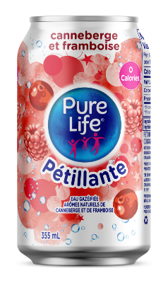 Pure Life Canada Sparkling Cranberry Raspberry 355mL Can Single French