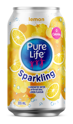Pure Life Canada Sparkling Lemon 355mL Can Single English