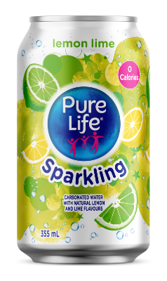 Pure Life Canada Sparkling Lemon Lime 355mL Can Single English