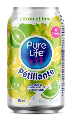 Pure Life Canada Sparkling Lemon Lime 355mL Can Single French