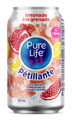 Pure Life Canada Sparkling Pomegranate Lemonade 355 mL Can Single French